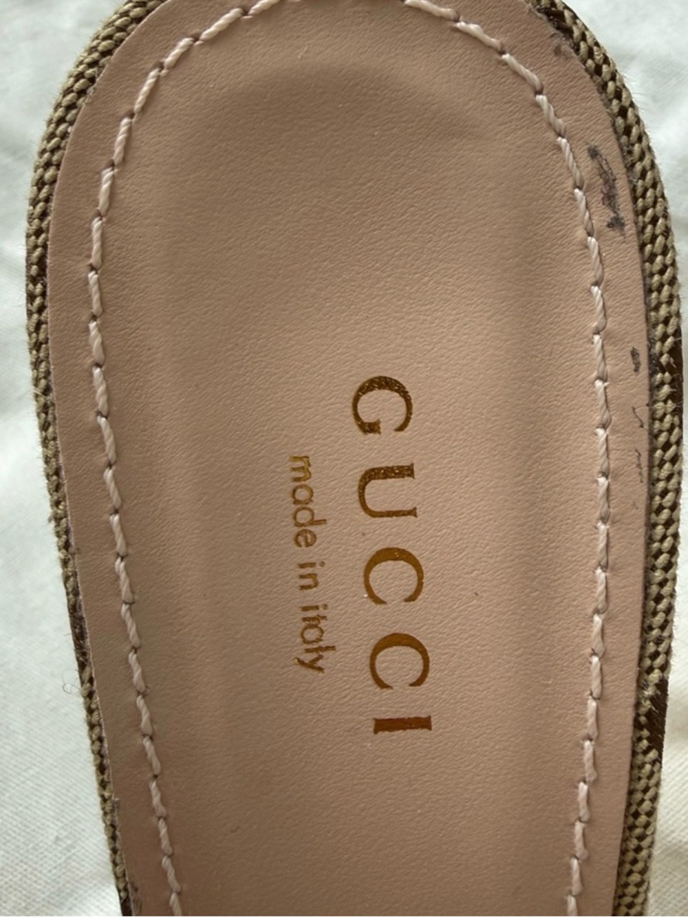 Gucci Beige GG Canvas Crystal-Embellished Slingback Pumps - Picture 3 of 7